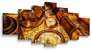 Obraz - Historické pomůcky námořníků (210x100 cm)