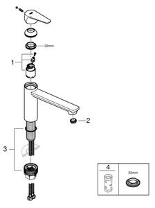 GROHE 31693000 - Dřezová baterie BAUEDGE 193 mm lesklý chrom