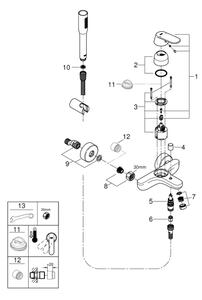 GROHE 32832000 - Vanová baterie EUROSMART COSMOPOLITAN