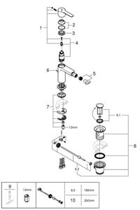 GROHE 33848001 - Bidetová baterie LINEARE DN 15 lesklý chrom