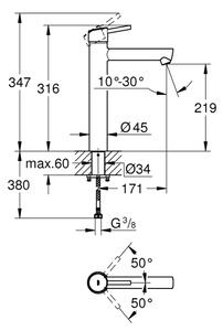 GROHE 23920001 - Umyvadlová baterie CONCETTO velikost XL lesklý chrom