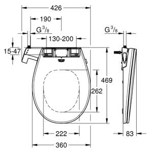 GROHE 39648SH0 - Manuální bidetové sedátko BAU CERAMIC durobílá