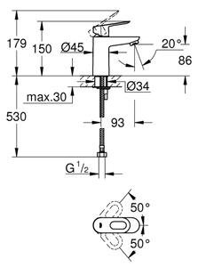 GROHE 32854000 - Umyvadlová baterie BAULOOP lesklý chrom