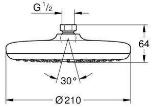 GROHE 26408000 - Hlavová sprcha TEMPESTA pr. 210 mm lesklý chrom