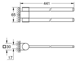 GROHE 41063000 - Držák na ručníky SELECTION 441 mm lesklý chrom