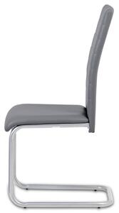 Jídelní židle, koženka šedá / šedý lak DCL-102 GREY