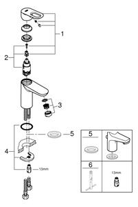 GROHE 32854000 - Umyvadlová baterie BAULOOP lesklý chrom