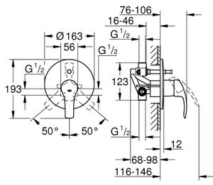 GROHE 33305002 - Vanová baterie DN 15 lesklý chrom