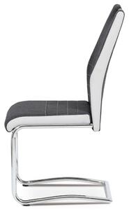 Jídelní židle šedá látka + bílá koženka / chrom DCL-444 GREY2