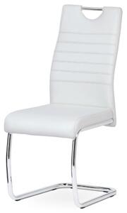 Jídelní židle koženka bílá / chrom DCL-418 WT