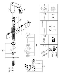 GROHE 36366002 - Elektronická umyvadlová baterie GET E lesklý chrom