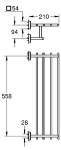 GROHE 41099000 - Multi-držák ručníků START CUBE 600 mm lesklý chrom