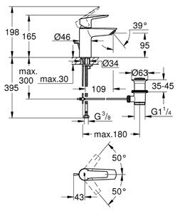 GROHE 242092432 - Umyvadlová baterie QUICKFIX START 165 mm černá