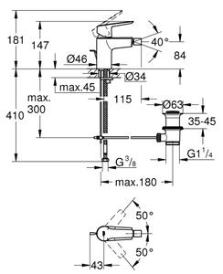GROHE 325602432 - Bidetová baterie START velikost S černá