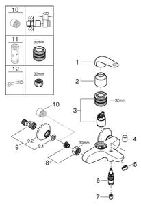 GROHE 24335001 - Vanová baterie DN 15 lesklý chrom