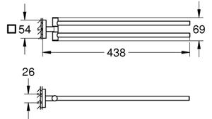 GROHE 409762430 - Držák ručníků START CUBE 438 mm černá