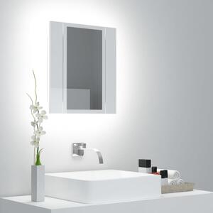 LED koupelnová skříňka se zrcadlem lesklá bílá 40 x 12 x 45 cm