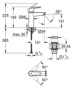 GROHE 242042432 - Umyvadlová baterie START velikost M černá