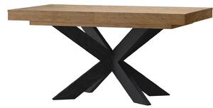 Szynaka Jídelní rozkládací stůl Cozy 39 z masivu 160/210 cm dub Rustikal/černý