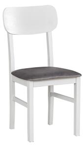 Drewmix jídelní židle LEO 3 + dřevo: ořech, potahový materiál: látka, opěradlo: bílá