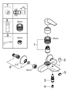 GROHE 24198001 - Vanová baterie DN 15 lesklý chrom