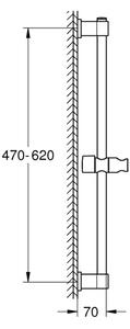 GROHE 277242431 - Sprchová tyč VITALIO UNIVERSAL 600 mm černá