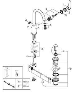 GROHE 24330001 - Umyvadlová baterie EUROSMART velikost L lesklý chrom