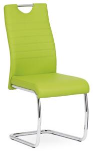 Jídelní židle koženka zelená / chrom DCL-418 LIM