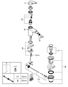 GROHE 24332001 - Bidetová baterie SWIFT 146 mm lesklý chrom