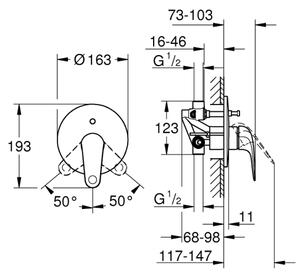 GROHE 24336001 - Vanová baterie SWIFT DN 15 lesklý chrom