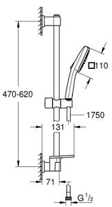GROHE 26929001 - Sprchový set VITALIO COMFORT 110 600 mm lesklý chrom