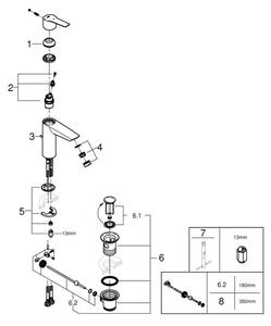 GROHE 23552002 - Umyvadlová baterie START 192 mm lesklý chrom