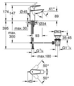 GROHE 24196001 - Umyvadlová baterie START velikost S lesklý chrom
