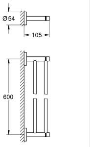 GROHE 412032430 - Dvouramenný držák na ručníky START 654 mm černá