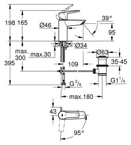 GROHE 311372432 - Umyvadlová baterie QUICKFIX START 165 mm černá