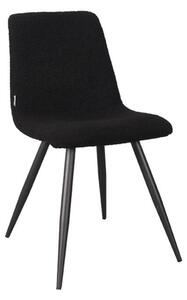 LABEL51 Černá plyšová jídelní židle Jep