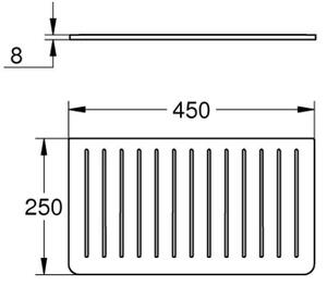 GROHE 40872K00 - Odkapávací deska 450 x 250 mm keramika/černá