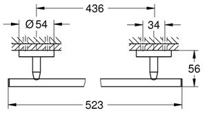 GROHE 41166000 - Držák na osušky 522 mm lesklý chrom