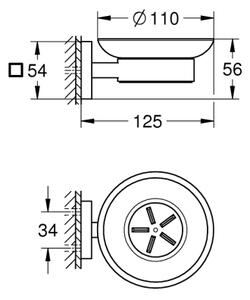 GROHE 410962430 - Miska na mýdlo START CUBE 110 x 56 x 125 mm černá