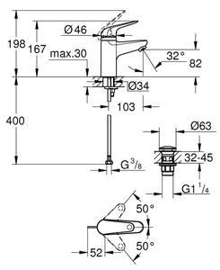 GROHE 24319001 - Umyvadlová baterie SWIFT 162 mm lesklý chrom
