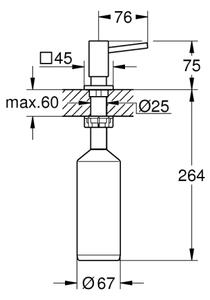 GROHE 40649000 - Dávkovač mýdla CUBIC 500 ml lesklý chrom