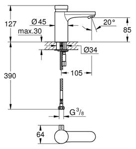 GROHE 36317000 - Samouzavírací umyvadlová baterie EUROSMART COSMOPOLITAN T chrom