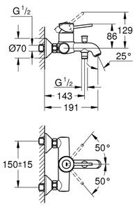 GROHE 23787000 - Vanová baterie START CLASSIC DN 15 lesklý chrom