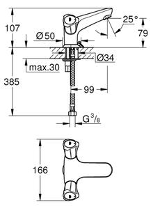 GROHE 21100001 - Umyvadlová baterie COSTA L DN 15 lesklý chrom