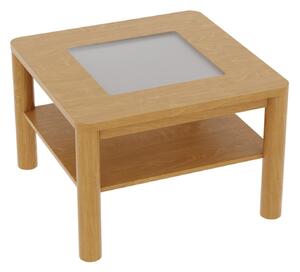 Konferenční stolek PEDRO sklo Rozměr: 80 x 80 cm, Odstín trend: B1 přírodní
