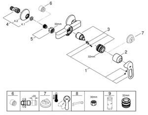 GROHE 23634000 - Sprchová baterie BAULOOP DN 15 lesklý chrom