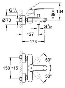 GROHE 33591002 - Vanová baterie EUROSTYLE COSMOPOLITAN lesklý chrom