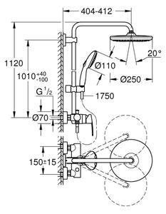 GROHE 26679001 - Sprchový systém VITALIO START 250 390 mm lesklý chrom