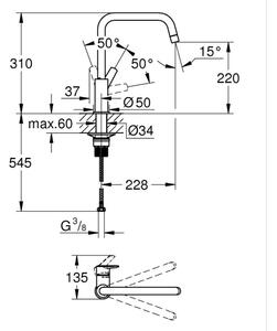 GROHE 30470DC0 - Dřezová baterie START 310 mm nerez