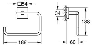 GROHE 409752430 - Držák ručníků START CUBE 18,8 x 13,8 cm černá